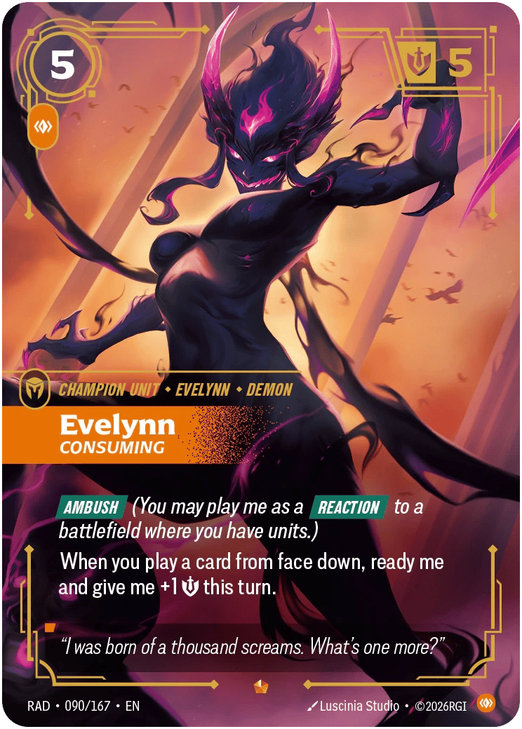 Evelynn, Consuming