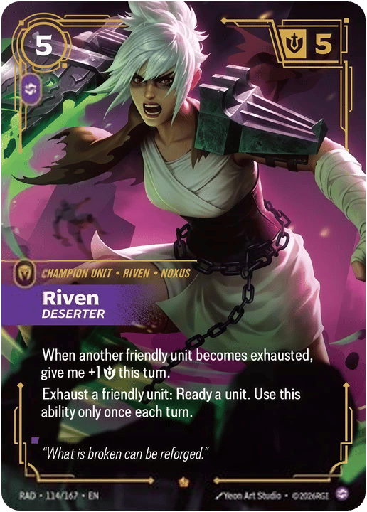 Riven, Deserter