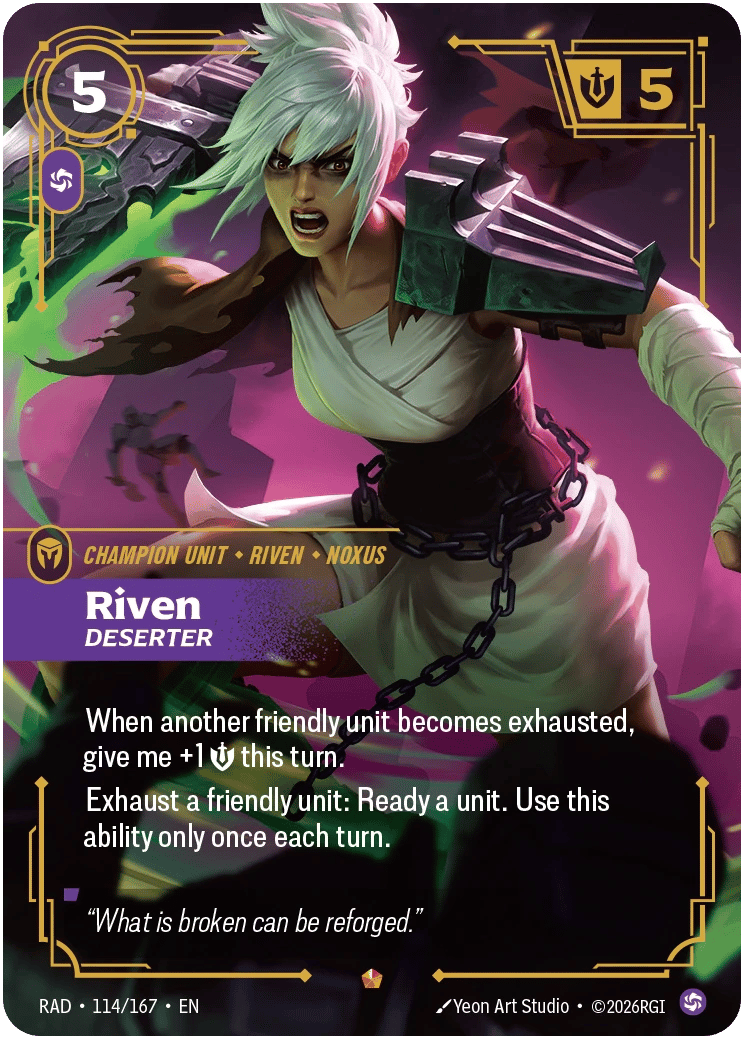 Riven, Deserter