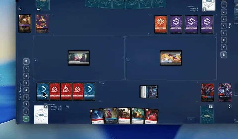 Rift Atlas simulator showing a recycled card action being rewound.