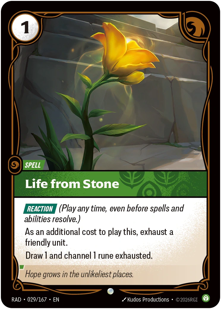 Life from Stone - Riftbound Spell Card (RAD-029) | Rift Atlas
